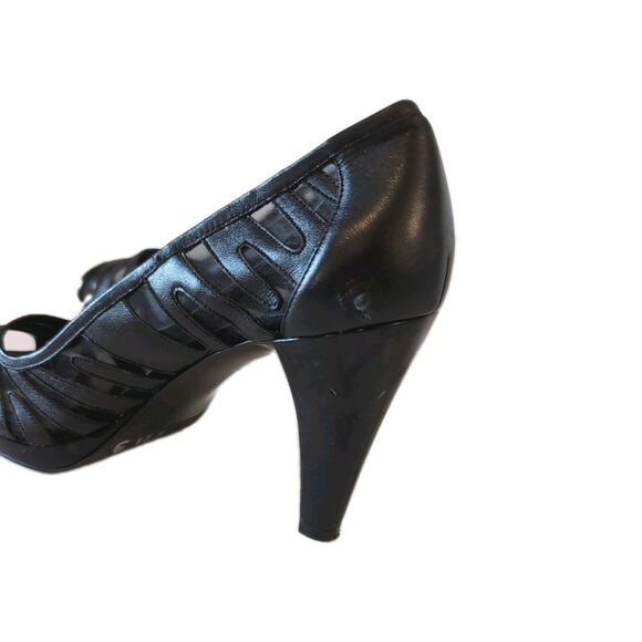 Calvin Klein Women's Peep Toe Lacy Black Heel Pumps, Size 10 - Picture 8 of 10